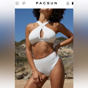 PAC SUN white ribbed bikini set